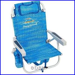 2-Pack Tommy Bahama Beach Chair Lay Flat, Reclining, Adjustable-Blue