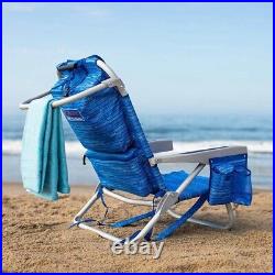 2-Pack Tommy Bahama Beach Chair Lay Flat, Reclining, Adjustable-Blue