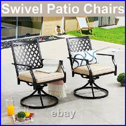 2 Patio Dining Rocker Chair with Cushion Furniture Outdoor Metal Swivel