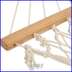 2-Person Cotton Rope Hammock with Steel Stand Natural by Sunnydaze