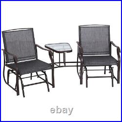 2 Person Double Rocking Chair Patio Glider Front Porch Furniture Outdoor Seating