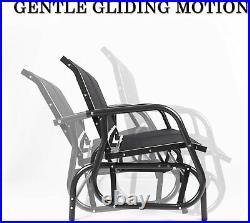 2 Person Garden Rocking Chair Metal Glider Bench Porch Seat Patio Park Loveseat