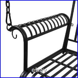 2-Person Metal Porch Swing Chair Outdoor Patio Hanging Bench Seat Yard Furniture