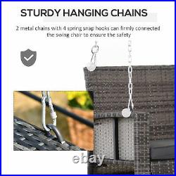 2-Person Outdoor Wicker Hanging Porch Swing Bench with Cushion