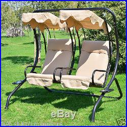 2 Person Patio Swing Hammock Covered Chair Seat Porch Bench Furniture Loveseat