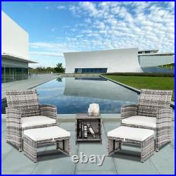 2-Person Patio Yard PE Wicker Rattan Sofa Chair Furniture Set with Coffe Table