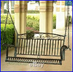 2-Person Porch Swing Backyard Patio Outdoor Furniture, Wood Bench Seat Chair