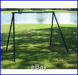 2 Piece Black Metal Patio Hanging Swing & Stand Set Outdoor Home Furniture Pool
