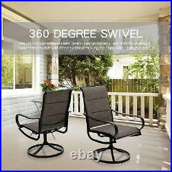 2 Piece Swivel Patio Chairs Outdoor Dining Metal Rocking Chair Garden Furniture