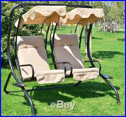 2 Seat Outdoor Patio Swing Canopy Awning Durable Porch -Hammock Garden Furniture