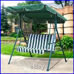 2 Seater Outdoor Patio Garden Swing Cushioned Canopy Furniture Hammock Green