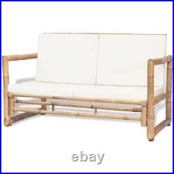 2 Seater Patio Sofa with Cushions Bamboo