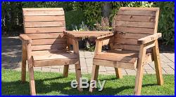 2 Seater Person Wooden Garden Bench Love Seat Chair Outdoor Patio Companion Set