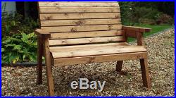 2 Seater Person Wooden Garden Bench Seat Chair Outdoor Treated Patio Large New