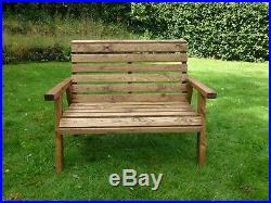 2 Seater Person Wooden Wood Garden Bench Love Seat Chair Patio Set Treated New