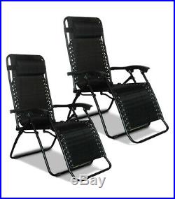 2 X Textoline Reclining Folding Chair Sun Lounger Beach Garden Recliner