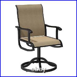 2 pcs Outdoor Swivel Dining Rocking Chairs High Back Weatherproof Ergonomic Seat
