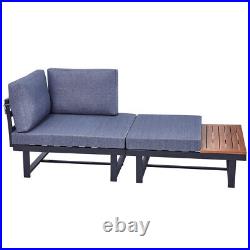 2 pcs Patio Bistro Aluminum Outdoor Furniture Set Sectional Couch with Cushions