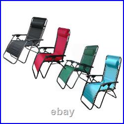2 x Textoline Reclining Chair Zero Gravity Garden Sun Lounger Deluxe Chairs