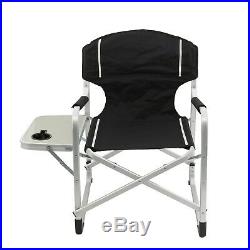 2pc Folding Director's Chair Aluminum Camping Lightweight Chair with Side Table