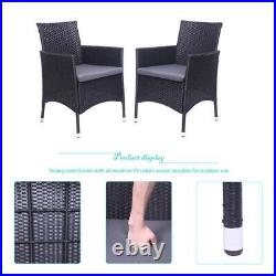 2pcs Single Backrest Chairs Rattan Sofa Black
