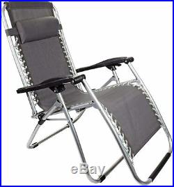 2x Zero Gravity Chair Reclining Sun Lounger Outdoor Garden Folding Adjustable