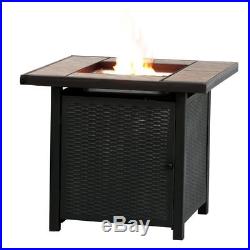 32Bali 50,000 BTU Outdoor Gas Fire Pit Propane Gas Heater Patio Square Table