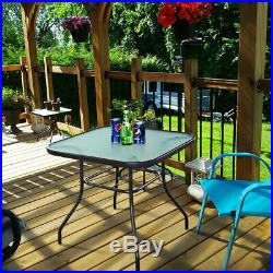 32 1/2 Patio Square Bar Dining Table Glass Deck Outdoor Furniture Garden Pool