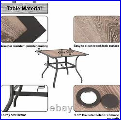 37 x 37 Outdoor Patio Dining Table Garden Metal Table Furniture with Umbrella Hole