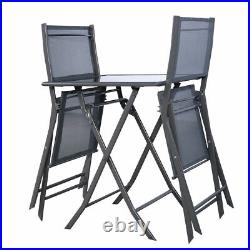 3PCS Bistro Set Garden Backyard Table Chairs Outdoor Patio Furniture Folding NEW