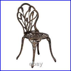 3PCS Cast Aluminum Outdoor Tulip Bistro Dining Table Chair Furniture Set