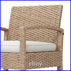 3PCS Outdoor Patio Bistro Set All-Weather Rattan Wicker Conversation Chair Table