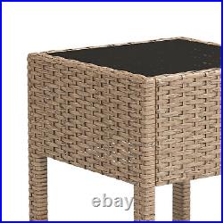 3PCS Outdoor Patio Bistro Set All-Weather Rattan Wicker Conversation Chair Table