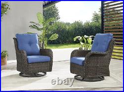 3PCS Outdoor Swivel Rocker Patio Chairs Table Swivel Rocker Chair Furniture Set