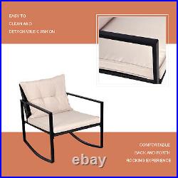 3PCS Patio Furniture Sets Ricker Sectional Armchairs Wicker Rattan Cushions New