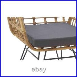 3PCS Patio Outdoor Rattan Bistro Furniture Set Coffee Table and 2 Chairs