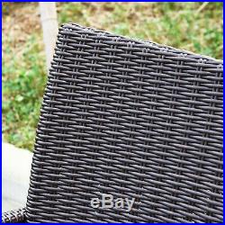 3PCS Patio Outdoor Wicker Bistro Set Furniture Rocking Chair Rattan Porch Couch