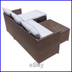 3PC Outdoor Patio Sofa Set Rattan Wicker Deck Couch Garden Furniture