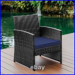 3PC Patio Outdoor Chairs set with Table, Outdoor Wicker Furniture set for Lawn