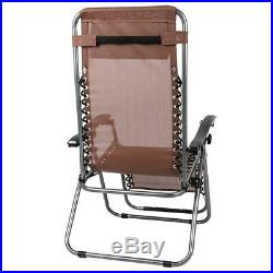 3PC Zero Gravity Folding Beach Recliner Chair Adjustable Patio Garden Lounge