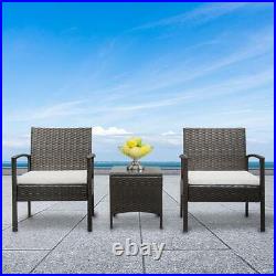 3Pcs 2pcs Arm Chairs Single Sofa 1pc Coffee Table Rattan Sofa Set Brown Gradient