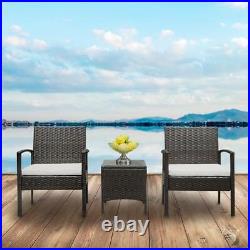 3Pcs 2pcs Arm Chairs Single Sofa 1pc Coffee Table Rattan Sofa Set Brown Gradient