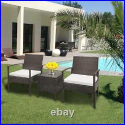 3Pcs 2pcs Arm Chairs Single Sofa 1pc Coffee Table Rattan Sofa Set Brown Gradient