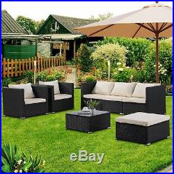 3/4/5/6/7PCS Rattan Wicker Sofa Set Sectional Couch Furniture Patio Outdoor