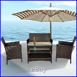 3/4/5/6/7PCS Rattan Wicker Sofa Set Sectional Couch Furniture Patio Outdoor