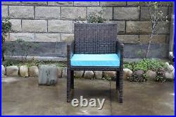 3/4pcs Patio Rattan Wicker Table Chair Balcony Garden Outdoor Yard Furniture Set