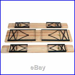 3 PCS Beer Table Bench Set Folding Wooden Top Picnic Table Patio Garden New