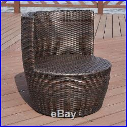 3 PCS Patio Rattan Stackable Furniture Set Chair Coffee Table Cushioned Outdoor
