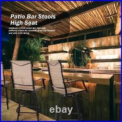 3 PCS Patio Swivel Bar Sets Textilene High Bistro Sets, 2 Bar Stools &1 Bar Table