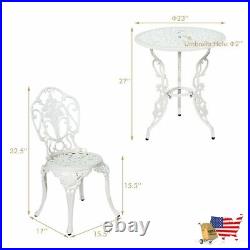 3 PCS Patio Table Chairs Furniture Bistro Set